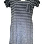 Columbia women’s size XS Gray stripe ombre tunic short sleeve sheer shirt dress Photo 0