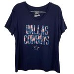Her Style Dallas Cowboys Blue Floral Print Short Sleeve T Photo 4
