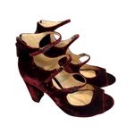 Alexandre Birman Kyle Velvet Mary Jane Block Heels Pumps Burgundy, EU 38.5/8.5 Photo 5