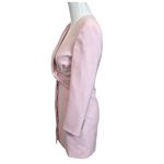ZARA  Mini Dress Women’s XS Pink Draped Ruched Blazer Style Long Sleeve Photo 5