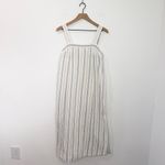 Madewell Linen-Cotton Princess-Seamed Midi Dress in Stripe Desert Dune Medium Photo 2