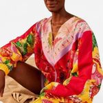 Farm Rio Mixed Scarves Windbreaker Jacket Multicolor Patchwork Maximalist SMALL Photo 3