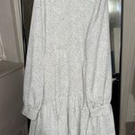 EXPRESS White Polka Dot Long Sleeve Dress Photo 0