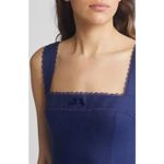 Reformation  Rowen Square Neck Smocked Linen Dress  Danube Blue Photo 5