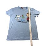 Peanuts Snoopy & Charlie Brown Happy Holidays Sleep Shirt Blue Medium Christmas Photo 5