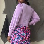 Peach Love California  Purple Long Sleeve Bodysuit Size Small Photo 2