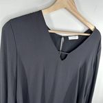 Lush Clothing Lush Black Long Sleeve Keyhole V-Neck Tie Detail Blouse Women's Size Large L Photo 3