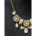 Women's White Teardrop Beaded Bib Necklace With Lobster Clasp Elegant Jewelry Photo 4