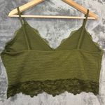 Romwe Crop Cami 2XL OIive Green Lace Trim Fairycore Festival Whimsigoth Y2K Photo 1