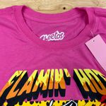Women's Pink Cropped Short Sleeve Hot Cheetos Graphic T Photo 2