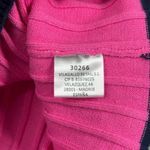 Vilagallo Sweater Medium Colorblock Ribbed Cotton Pink Orange Tan Navy Retro Mod White Photo 7