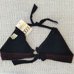 Swim Systems Collection Black Maroon Bikini Top Swimsuit Size Small NWT #4102 Red Photo 2
