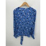 Talbots Poet Sleeve Wrap Front Top Women Large NWT Flowers and Dots Viscose Photo 1