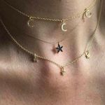 Gold Moon & Star Boho Choker Necklace Photo 0