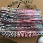 Rag Rug Bohemian Boho Fringe Handbag Purse Gold Chain Handle Multicolor Photo 3