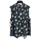 Joie  Baltic Print Blue Floral Smocked Neck Sleeveless Top XL NWT MSRP$198 Photo 1