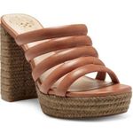 Vince Camuto Womens 9 Patrest Leather Platform Sandal in Light Cognac NEW Photo 0