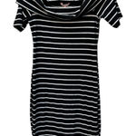 Juicy Couture Black White Ribbed Striped Sheath Dress Y2K Vintage Size Medium Photo 0