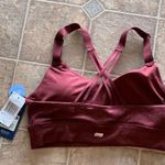 NEW Marika Padded Sports Bra Strappy, Adjustable, NWT Maroon Leopard Print Photo 4