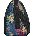None Casual Black & Floral Print Oxford Sling Crossbody Bag Photo 3