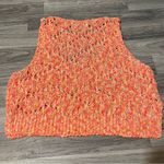 Staring At Stars  Anthropologie Neon Orange Pink White Crochet Crop Tank Top Photo 8