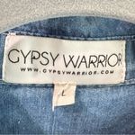 Gypsy Warrior  Embroidered “Rules Breed Rebels” Denim Button Up Shirt Large Photo 2