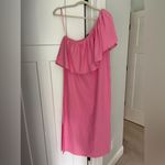 Tuckernuck Pomander Place  Flamingo Pink Florencia One Shoulder Dress Ruffle Photo 1