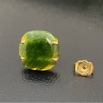 Vintage Unsigned Faux Jade Square Green Resin? Stud Post Earrings 3g Photo 11
