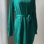 Grace Karin  sweater dress tie front NWT size 2XL textured green long sleeve knit Photo 12