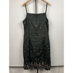 Brooks Brothers 346 Black Floral Colorful Embroidered Shift Dress Size 14 Photo 3