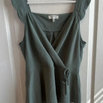 Monteau  Green Sleeveless Wrap Blouse Photo 0