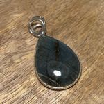 Sterling Silver Labradorite Tear Drop Pendant Photo 3