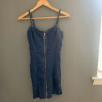 ZARA  denim zip up distressed jean dress Photo 2