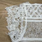 Miguelina Eloise Riviera Mayan Lace Floral Sheer Crop Top Size XS/S White Photo 2