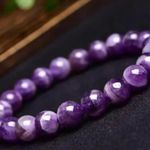 Amethyst Natural  Quartz Bracelet-Purple Gemstone Bracelet, Crystal Beads Photo 2