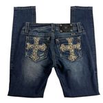 Miss Me Signature Rise Skinny Jeans Dark Wash Gold Cross Pocket JP592652 Size 28 Photo 1