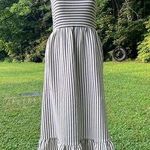 dRA Los Angeles Beau Striped Maxi Dress Size Small NWT Has Pockets! $140 Retail White Photo 0