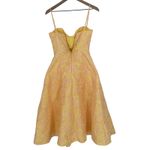 Lulus Meet For Tea Yellow Jacquard Bustier Midi Dress With Pockets Size XS Photo 5