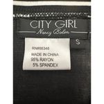 City Girl Nancy Bolen Abstract Tunic Top Striped Black and Yellow 95 Rayon Small Photo 4
