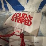 Solid & Striped  Lucienne Midi Skirt XS Blue White Leaf‎ Print Linen Photo 7