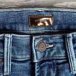 Mother The Insider Crop Step Fray Jeans in Reckless On A Shiny White Vespa Blue Size 24 Photo 9