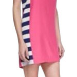 Amanda Uprichard  100% silk shift dress Pink White Blue striped Coastal preppy Photo 0