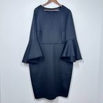 Eloquii Flare Sleeve Scuba Bodycon Sheath Black Wedding Guest Dress Feminine 22 Photo 1