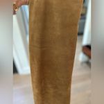 Kate Hill Tan Suede Maxi Skirt Photo 4