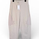 Parker  Tan Faux Leather Suede Cropped Horseshoe Pants Women’s M The Ricki NWT Photo 0
