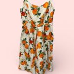 Chetta B Cute  oranges fit and flare pleated dress scoop neck vintage look Photo 1