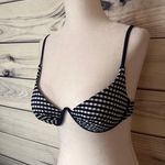 Sirena Vintage Blue & White Gingham Underwire Padded Bikini Top Photo 8
