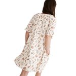 Madewell  Women’s Ivory Floral Reef Ruffle Mini Trapeze Pocket Dress Photo 3