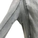 Free People  Asymmetrical Cropped Distressed Moto Jacket Indie Gray size Small Photo 6