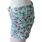 Levi's Turquoise Floral Denim Low Rise Shorty Shorts Size 5 Photo 2